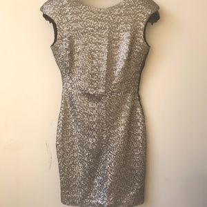 ZARA Silver Sequin Mini Dress
